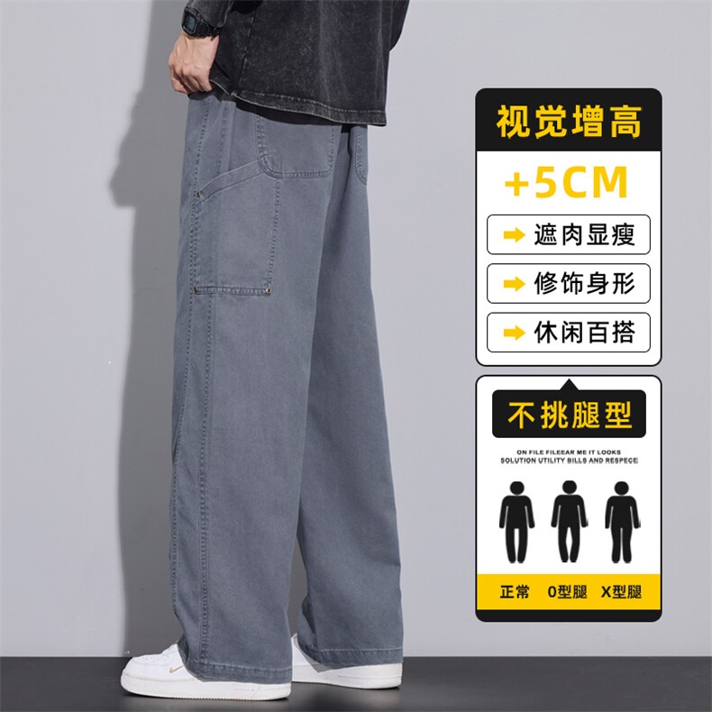 工装裤男2025秋冬新款潮牌宽松直筒美式纯棉休闲长裤子Z2511-P50,男装工装外套,星座509