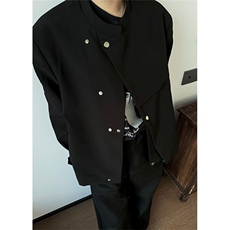 春季新中式垫肩斜门襟西服外套男解构设计感痞帅立领夹克XZ10，男装夹克，星座1116A（原606A-3）