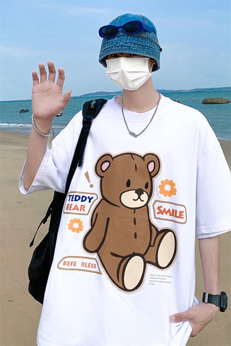 短袖t恤男宽松潮牌潮流百搭短T大码夏季圆领学生体恤,男装T恤,电商A409-1