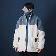 秋冬羊羔毛外套男士加绒加厚夹克宽松大码ins潮流男装MY208-P80,男装夹克,星座1008-2