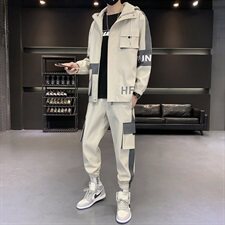 秋季男士套装休闲运动服帅气搭配一套工装夹克外套D05/90，男装夹克，电商B226-2（原B217-2）