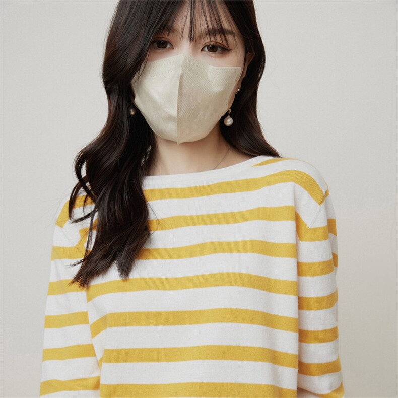 时尚条纹拼色长袖针织衫简约百搭显瘦秋季女装毛衣,针织衫/毛衣,佰旭羊绒