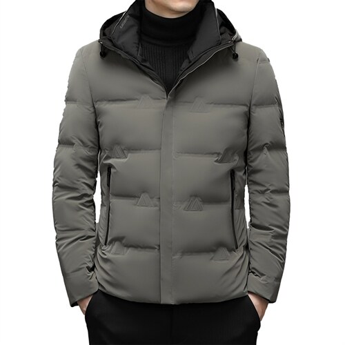2023冬季白鸭绒连帽短款羽绒服男中年装加厚保暖外套XXH9601-P225图片