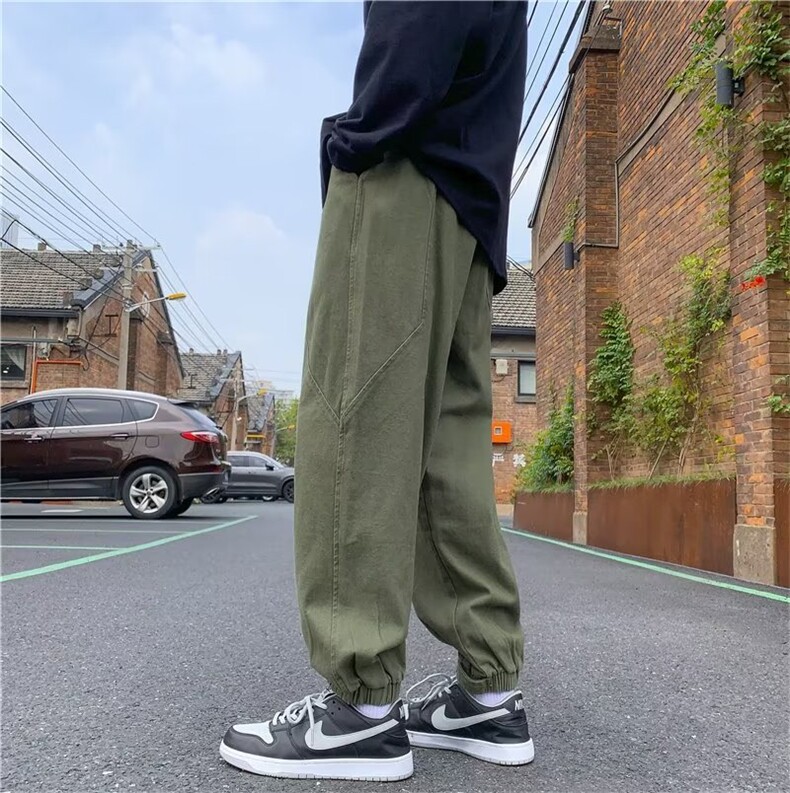 复古工装裤男秋季设计感小众宽松百搭束脚中性休闲裤子GK628-p40,男装工装外套,星座1008-1