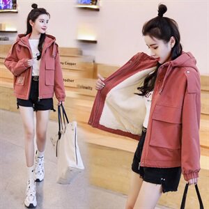 2020冬季新款派克加绒棉服潮酷气质印花设计不挑身材遮肉显瘦 派克服图片