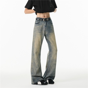 抖音品质夏季新款冰丝透气cleanfit微喇牛仔裤B315-K671-P55控78图片
