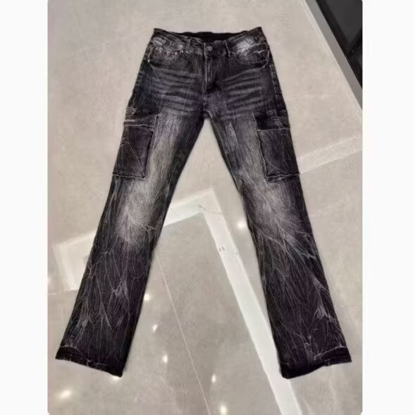秋季牛仔裤男潮牌新款黑色弹力水洗直筒裤青年休闲修身长裤子男生,男装牛仔裤,星座506A