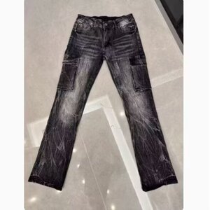 秋季牛仔裤男潮牌新款黑色弹力水洗直筒裤青年休闲修身长裤子男生图片
