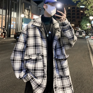 男士大衣男秋冬季新款潮牌夹克港风宽松粗织外套 J6511 P95图片