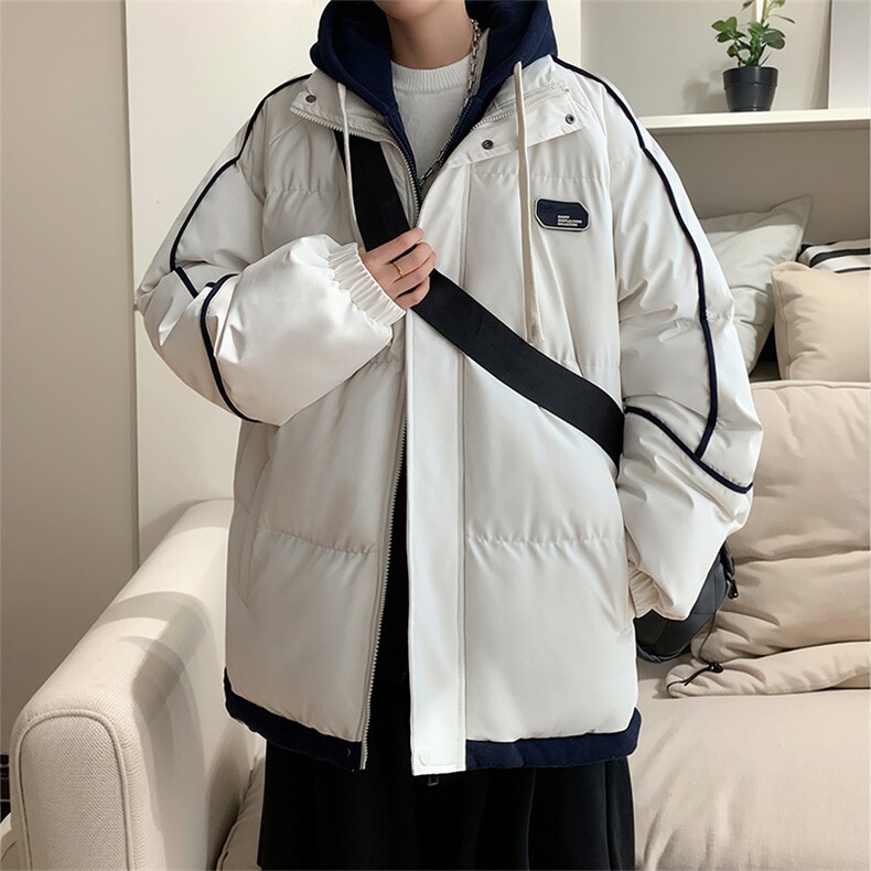 棉衣男冬季港风宽松假两件连帽休闲学生棉服MD8888-P90(抖音勿上图片