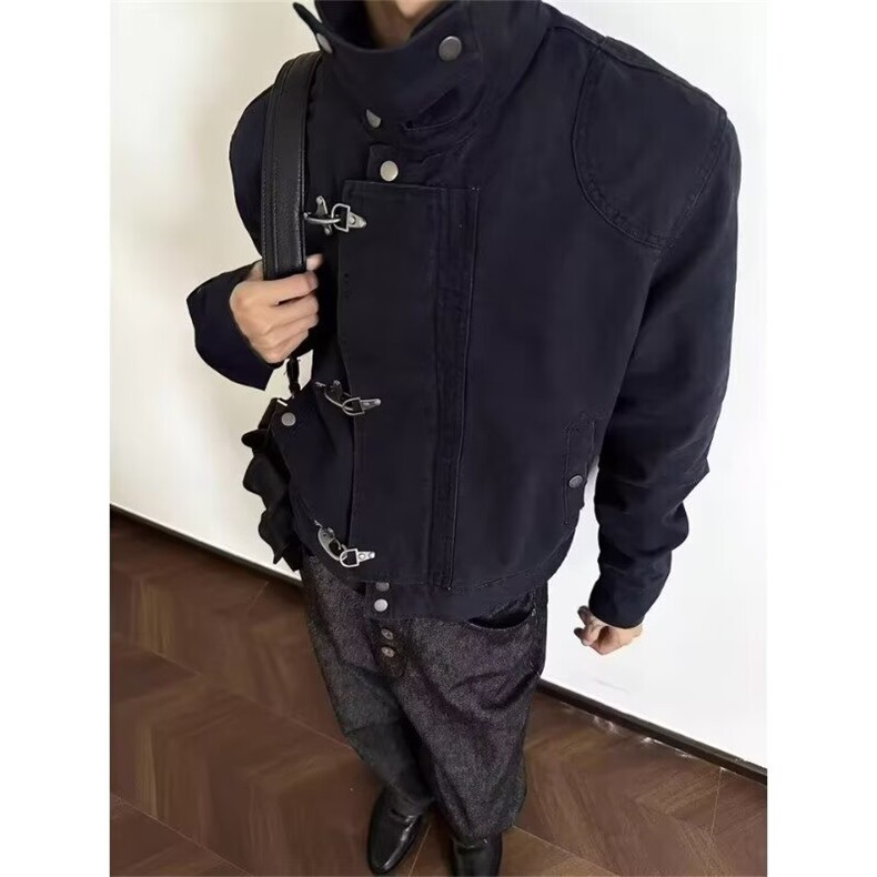 潮流复古工装外套男女装飞机扣短款裁片美式春秋季新款夹克潮流行，男装夹克，星座1210-1