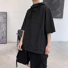 韩版潮流短袖t恤ins夏季连帽港风原宿风五分学生上衣服T107-P30，男装T恤，星座512-2
