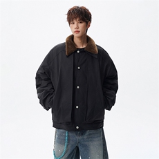 （双翻领）冬季毛领翻领双层设计加厚保暖棉服，男装棉衣，星座216-1
