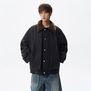 （双翻领）冬季毛领翻领双层设计加厚保暖棉服图片