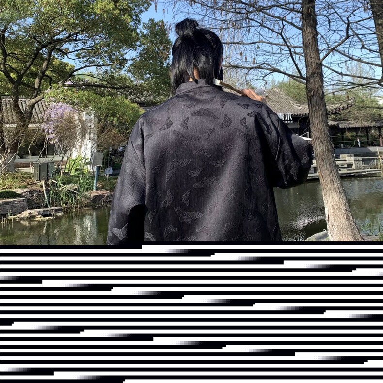 春季2024新款中袖衬衣提花布结衬衫W12812P48,男装衬衫,星座1116-2