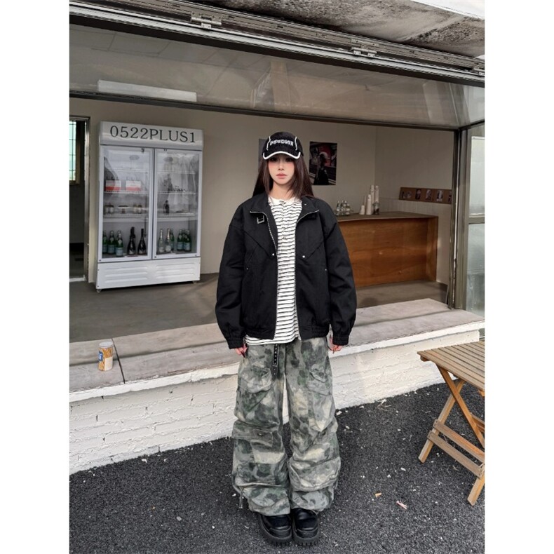 春秋新款痞帅外套男ins高街潮牌港风日系原宿风韩版潮流宽松夹克,男装夹克,星座1210-1