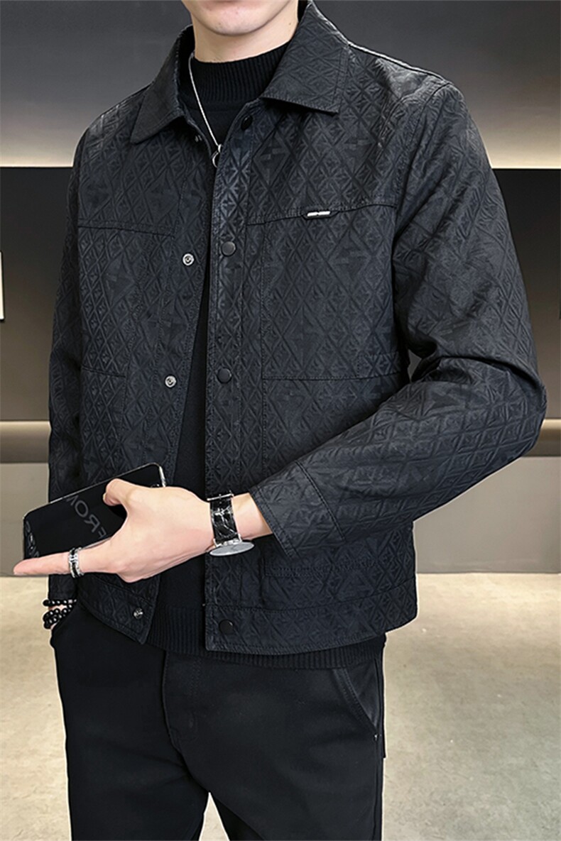 加绒皮衣外套男秋冬季2025新款加厚款机车皮夹克A313-K9931-P155,男装夹克,电商A313