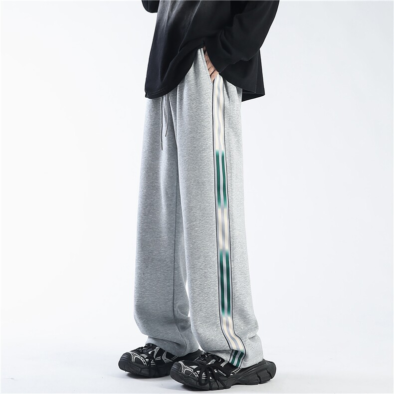 55%棉45%涤纶YK86017-P35渐变三条针织生运动卫裤320g重磅男裤，男装休闲裤，电商A086-1