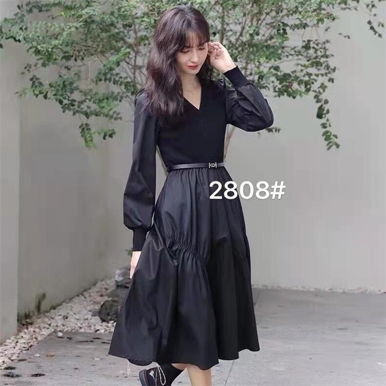 秋季拼接连衣裙，女装连衣裙，时尚秀衣阁