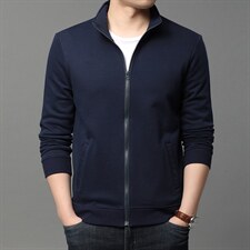 开衫卫衣中年男士立领外套中老年春秋季休闲运动服爸爸装衣服上衣，男装卫衣，电商B212（原钱塘6029）