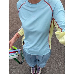 高品 户外山系轻薄透气速干撞色骑行运动长袖T恤男女 A1354-P48，男装T恤，星座1505