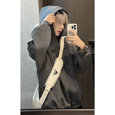 WY843-P55连帽开衫拉链卫衣2025春秋冬季宽松大码长袖上衣外套，女装短外套，星座215-1