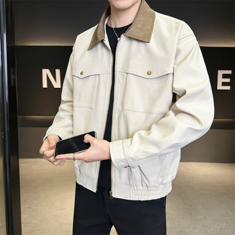 翻领夹克男春季简约宽松潮流百搭上衣服JK266-P73,男装夹克,星座308B-2