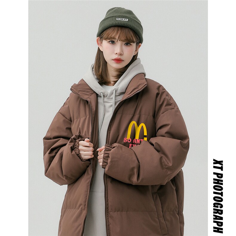 中性风冬季时尚百搭潮流情侣字母印花棉服外套MY62063P85控118,男装棉衣,电商A268