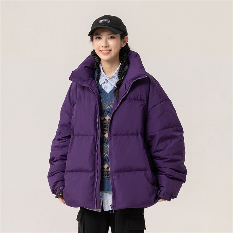 新标90白鸭绒简约休闲立领外套纯色潮流加厚羽绒服ESY0214-P198图片