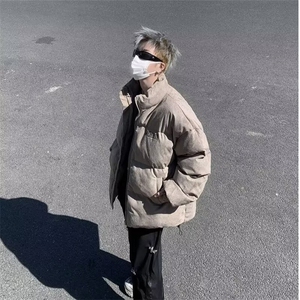 冬季潮牌大码加厚棉服外套保暖美式复古麂皮绒棉衣W161-P88图片