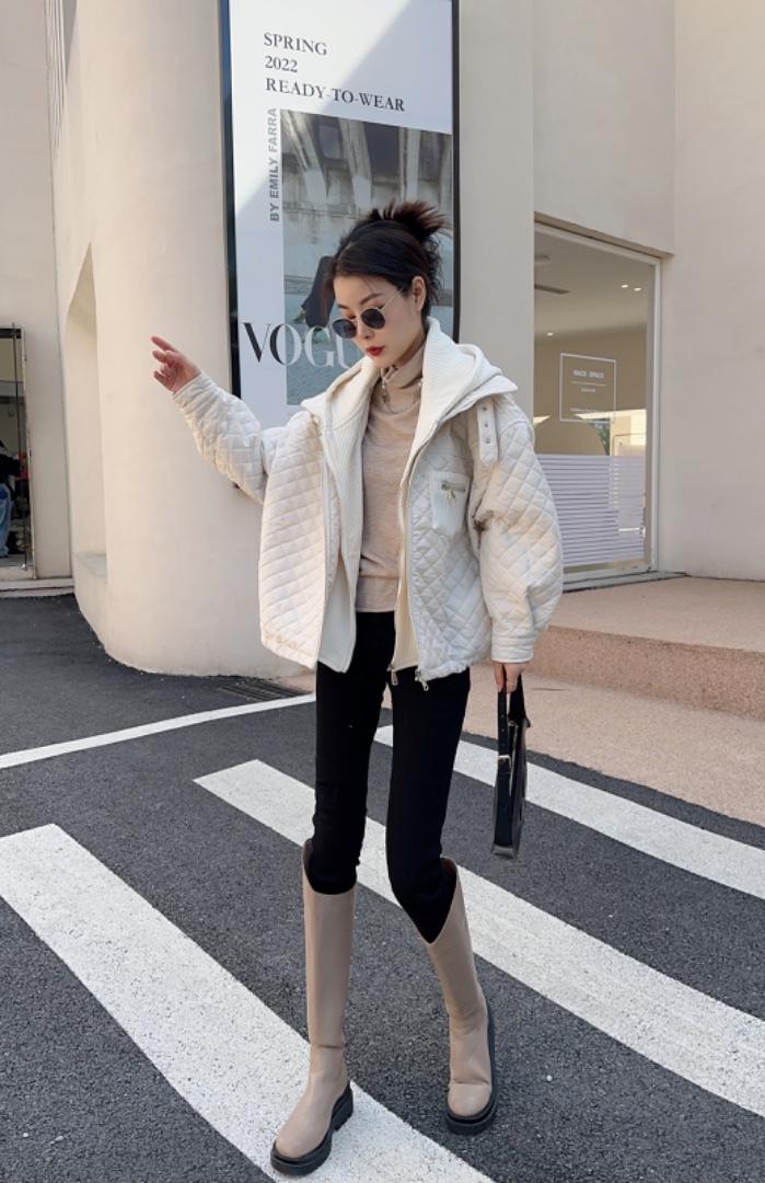 2022冬装新款假两件套衣加厚推荐,女装棉衣/棉服,蜜思优沫