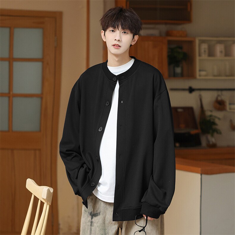 春季新款C7058-TP3558青少年大学生棒球领慵懒风卫衣外套男,男装卫衣,电商A102