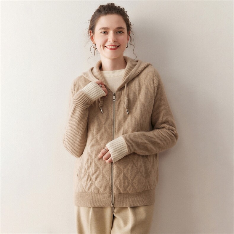 2025年秋季新款百搭填充物棉服,女装羊绒衫,泓仟羊绒