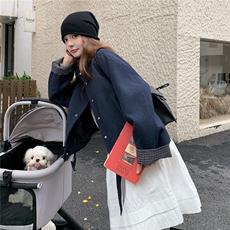 秋冬新款立领毛呢夹棉外套女2025新款韩系外套A569P185K268，女装短外套，2C268