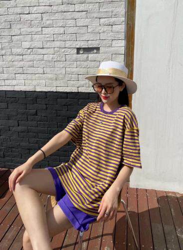 条纹撞色T，女装，Q.P