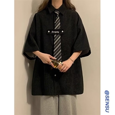 领带长袖衬衫秋冬2024新款衬衣设别致美式复古上衣外套加领带，男装衬衫，星座506A