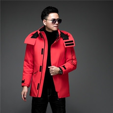 白鸭绒羽绒服2023冬季新款中年可脱卸帽男士外套ALXB8612-P335，男装羽绒服，电商B212（原钱塘6029）