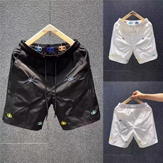 字母刺绣休闲短裤小众夏季百搭冰丝五分裤新款时尚男裤BL129P38，男装牛仔裤，星座1013-1