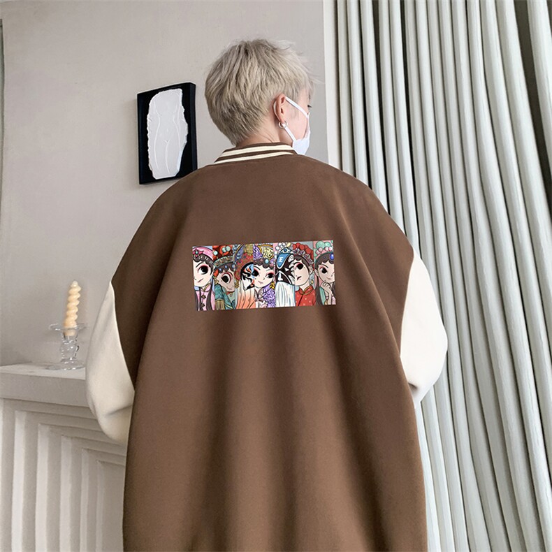 摇粒绒棒球服男大码开衫卫衣男夹克BF86250-P65,男装夹克,电商A040