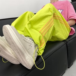 休闲裤男士韩版潮流三条杠拼色痞帅气2024夏季新款长裤K5268-P35图片