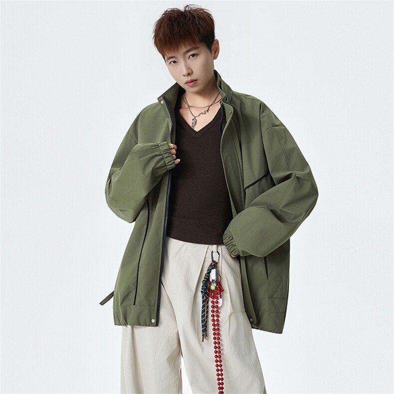 2026春季新款宽松立领夹克男纯色上衣外套DSA157B-JK7915-特P65,男装夹克,电商A157B