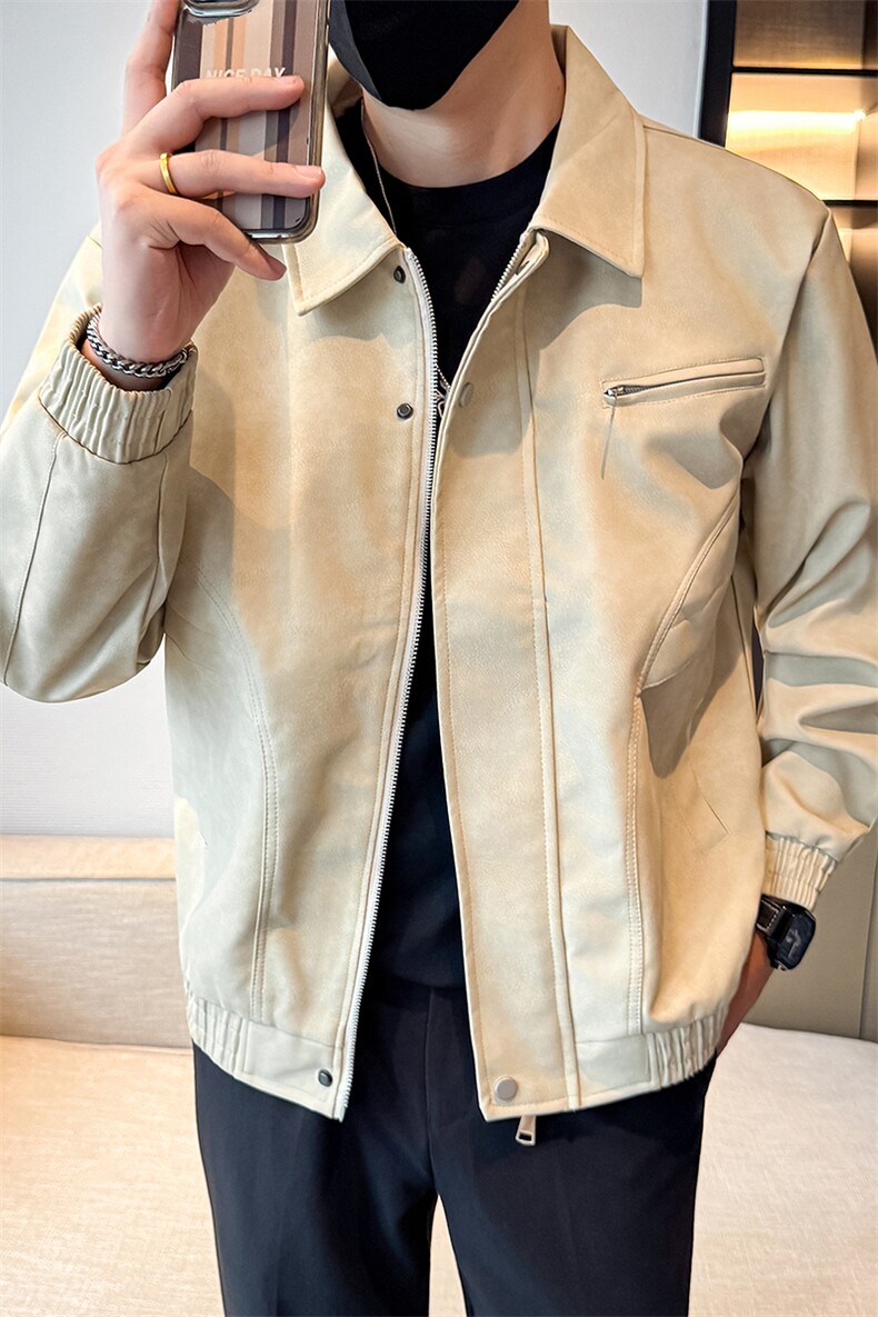 潮流皮衣外套男春秋季复古百搭拉链宽松机车服pu皮夹克潮JK2590,男装夹克,星座301B-1