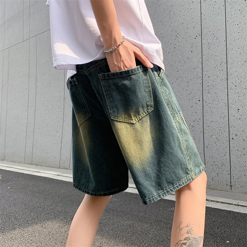 夏季新款牛仔短裤男潮牌薄款水洗复古休闲五分裤,男装牛仔裤,星座410-6（原星座1304-1）