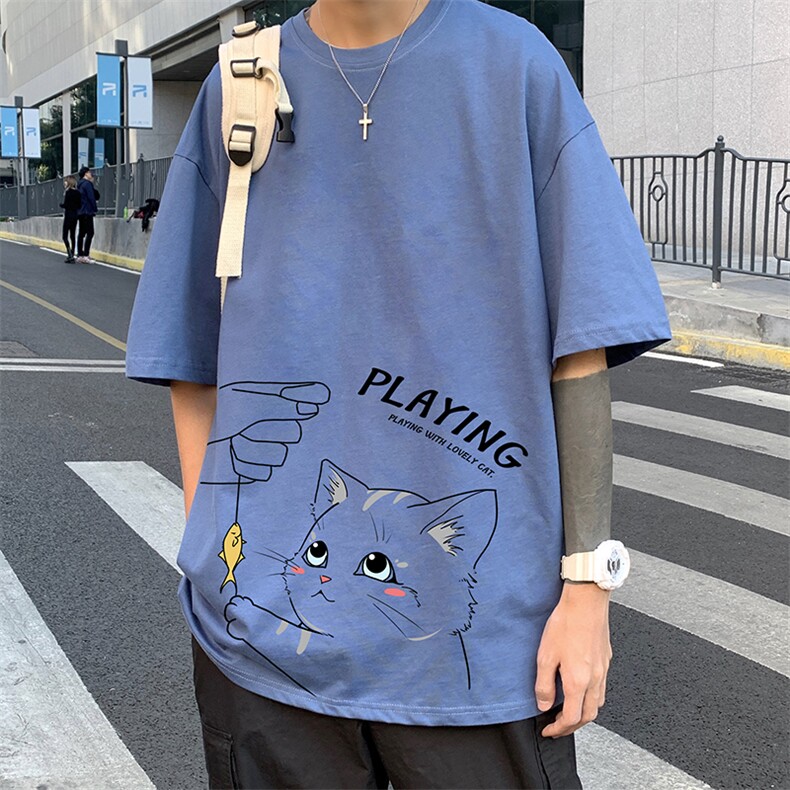 DX17129-P20纯棉短袖t恤男大码半袖打底衫宽松体恤衫港风,男装T恤,电商A040
