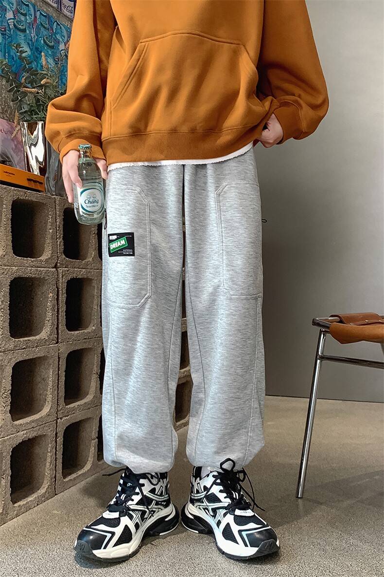 22秋新款宽松港风运动束脚百搭情侣长裤B266-X830-P60,男装休闲裤,星座B257-1