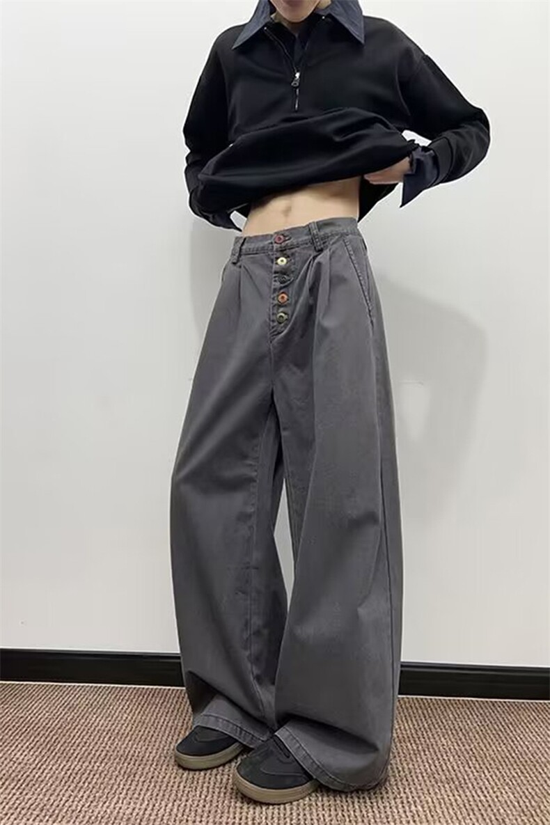 现货秋季新款美式复古水洗休闲裤男直筒阔腿工装裤子-A2301TP45,男装休闲裤,电商B241