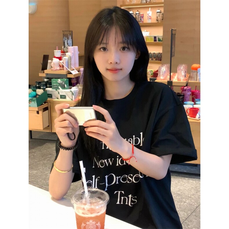 T591-P25小众字母纯棉印花短袖美式学院风男女同款上衣,男装T恤,星座617A-2