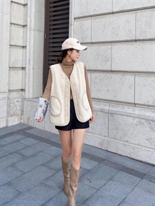 现货 皮毛一体马甲,女装马甲,魅力布梵