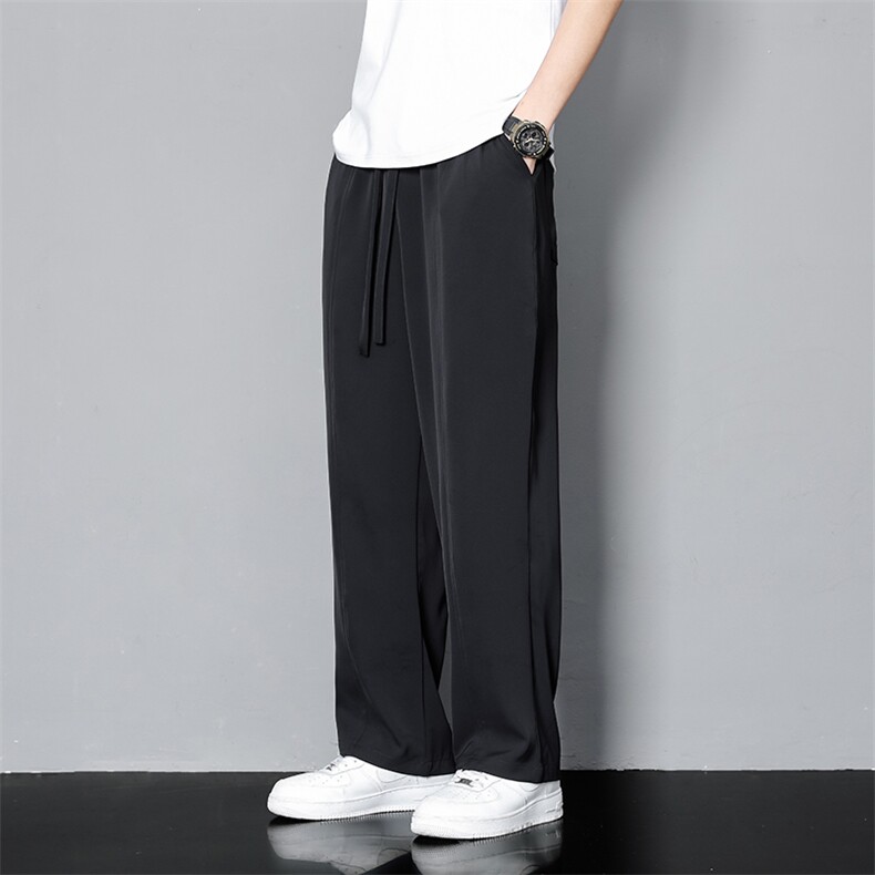 高品质冰丝裤子男夏季薄款宽松直筒垂感休闲长裤男  K232/P55图片