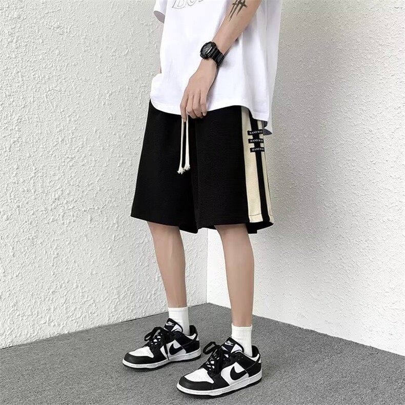 运动裤男潮流宽松型高街ins潮时尚潮牌五分裤休闲裤夏季K3471-P25,男装休闲裤,星座412-2